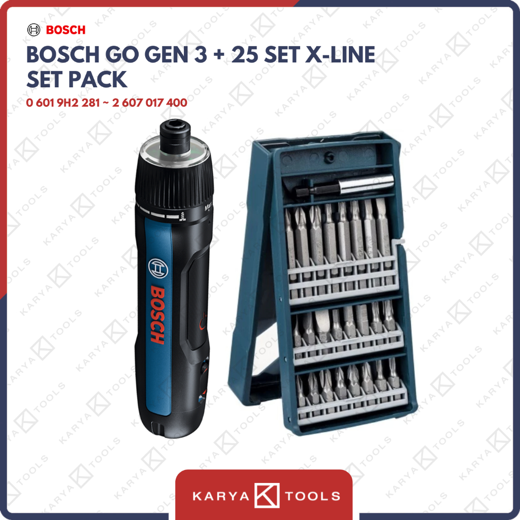 Bosch GO Obeng Listrik Set 25 X-Line