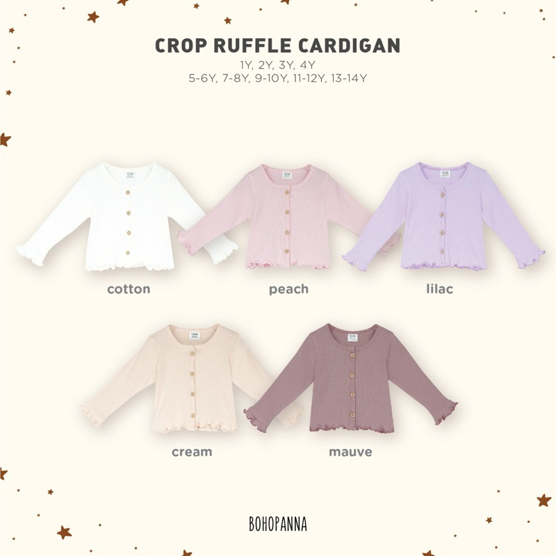 BOHOPANNA CROP RUFFLE CARDIGAN Outer Anak Perempuan