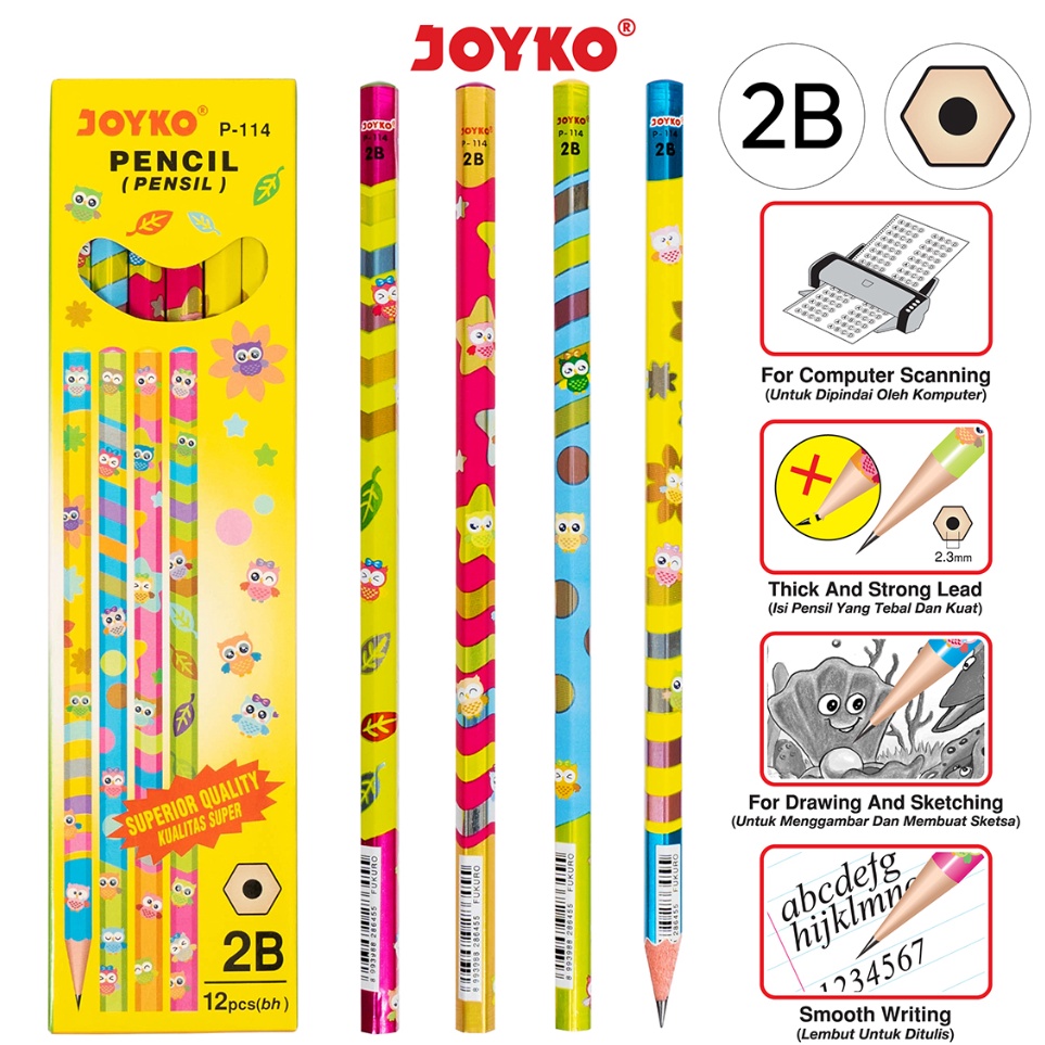 

Pencil Pensil Joyko P114 2B 1 BOX 12 PCS