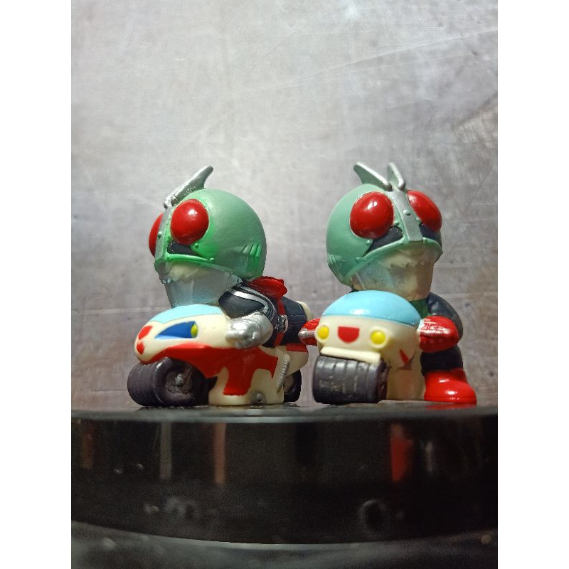 Figure Vinyl Fingerdoll Kamen Rider Showa Character Ichigo Nigo Riding Bike Chibi Set