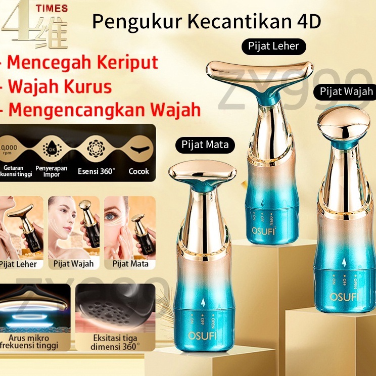 Bestseller 4in1 Alat Kecantikan Pijat Setrika Wajah Listrik Alat Face Eye Massage Pengencang Wajah