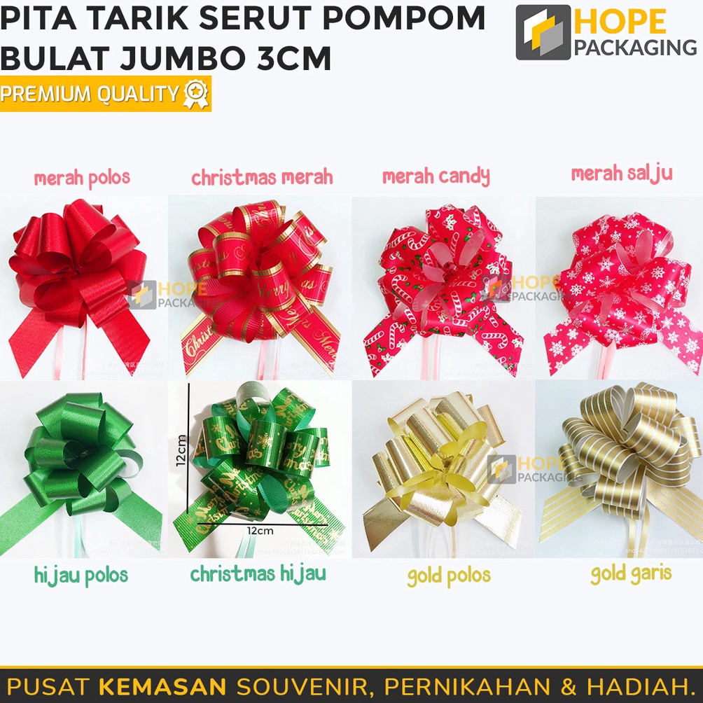 

PROMO TERMURAH Pita Tarik Serut Pompom Bulat Jumbo 3 cm Pita Bulat Souvenir Parcel Pita Kado Pita Serut Pompom Pita Kotak Hampers Pita Wedding Pita Aksesoris Pernikahan