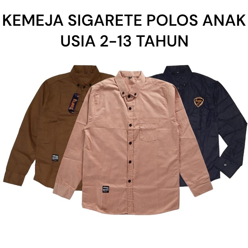 Kemeja polos anak anak kemeja polos lengan panjang tanggung kemeja polos sigaret
