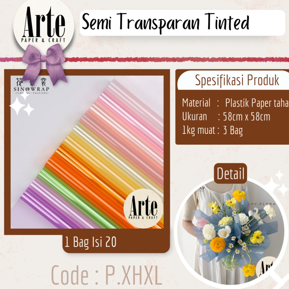 

Model Terkini 2 Lembar kes Buket Bunga Korean OPP Tebal Flower Wrapping Paper Sinowrap Calor Kado Arte Grosir Florist Supply Cellophane Semi Transparan Tinted PXHXL