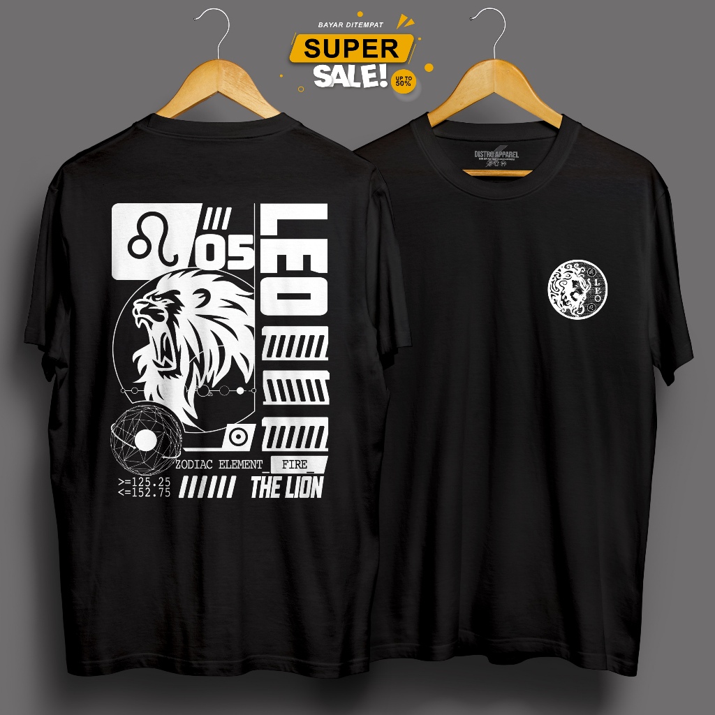 Tshirt Baju kaos ZODIAK Leo ♌/kaos LEO/Kaos zodiak/kaos distro keren/kaos unisex pria-wanita