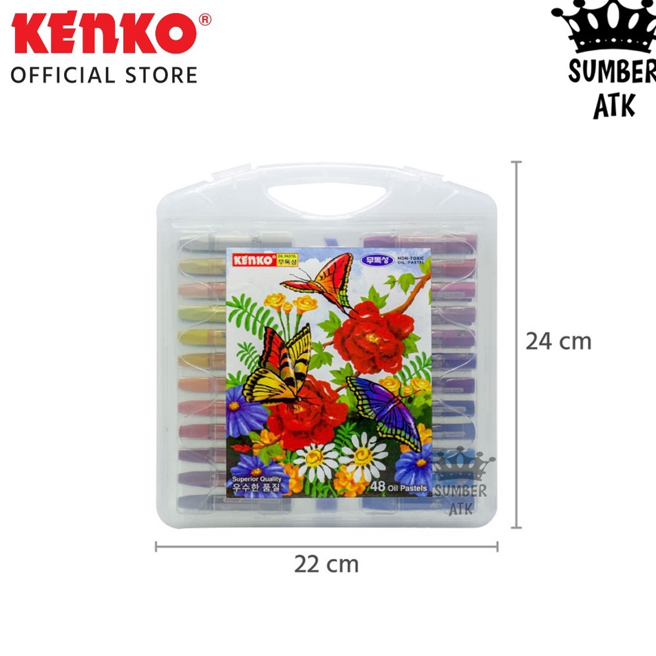 

Seller CRAYON OIL PASTEL KENKO 24 COLOR 24 WARNA PASTEL MINYAK PP CASE