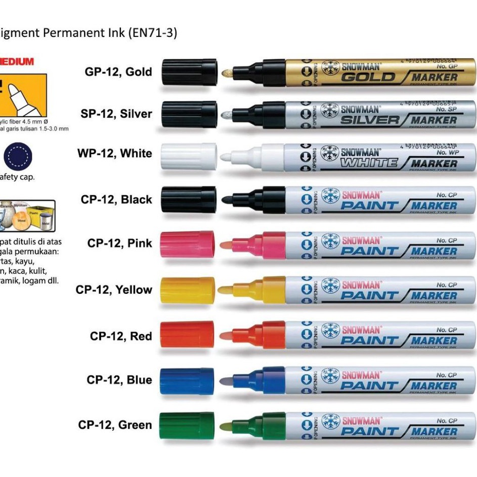 

Semuanya baru SPIDOL PAINT MARKER SNOWMAN MEDIUM TIP