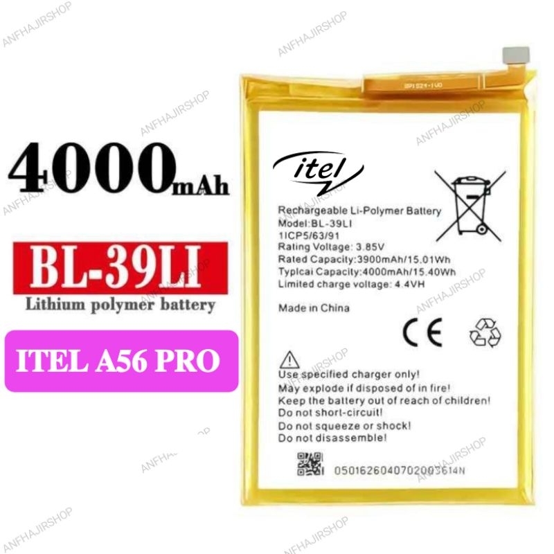 BATRE BATERAI ITEL A56 PRO  BL-39LI BATRAI BATTERY iTEL A 56 PRO BL39LI BL 39LI BL 39 LI ORIGINAL (4