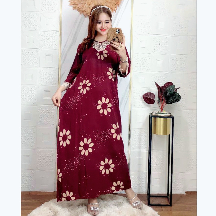 Daster Batik Arab Wanita Lengan Panjang Rayon Ld 110 cm
