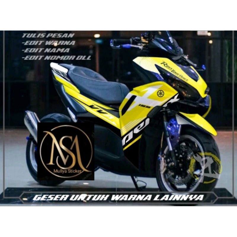 Decal Aerox New Connected 155 Full Body Warna Kuning