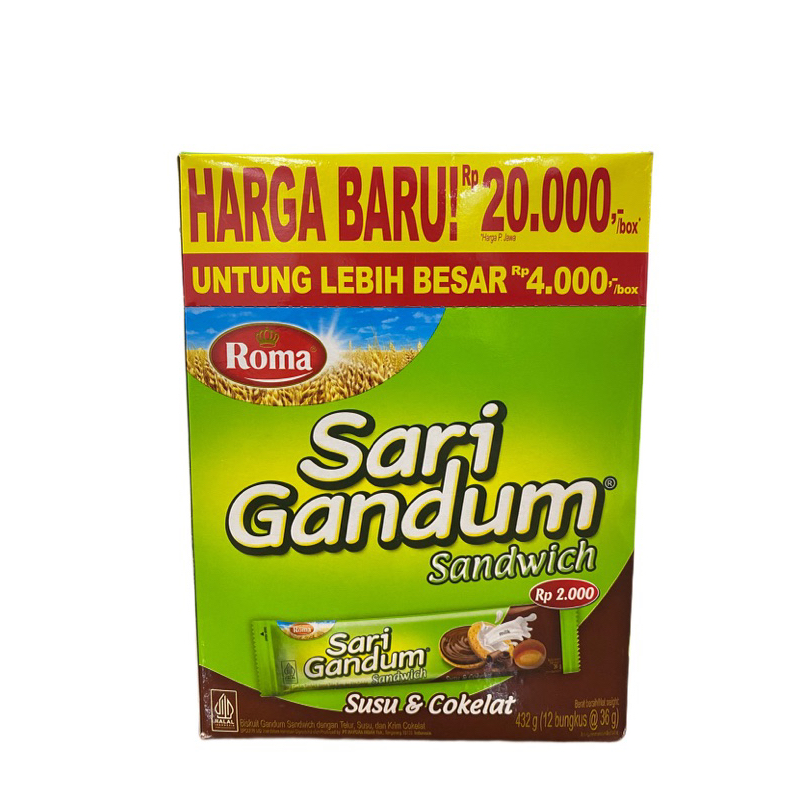 

Roma Sari Gandum Sandwich 1 Box isi 12 Pcs