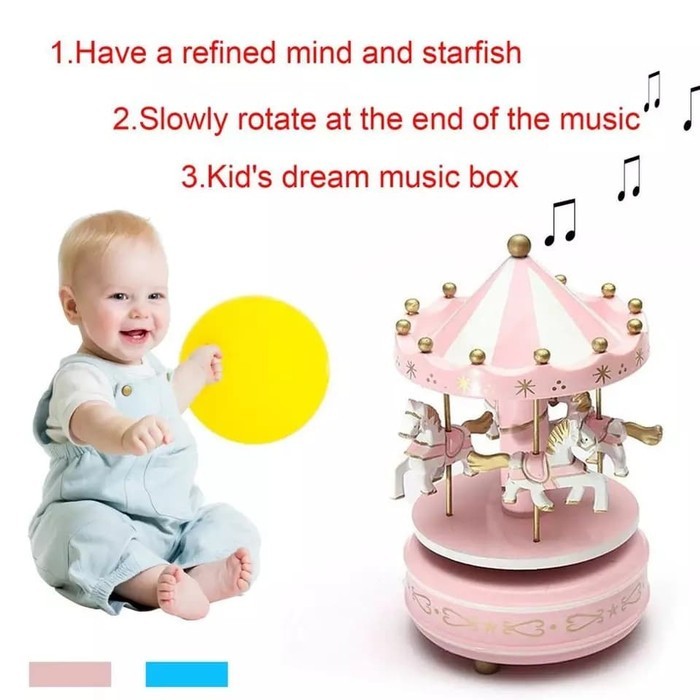 kotak musik unik carousel-music box-kotak musik komedi putar