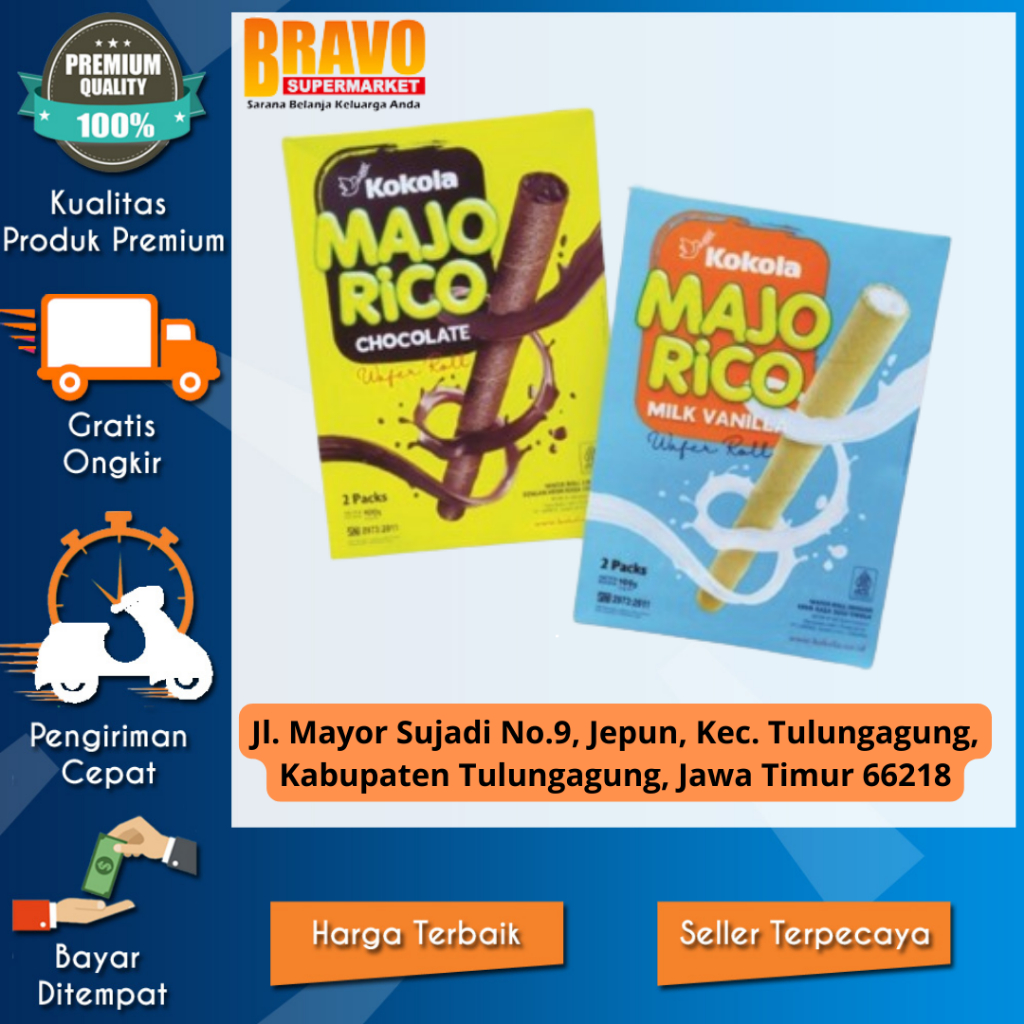 

Bravo Supermarket Tulungagung - Kokola Majorico Wafer Roll 100 Gram