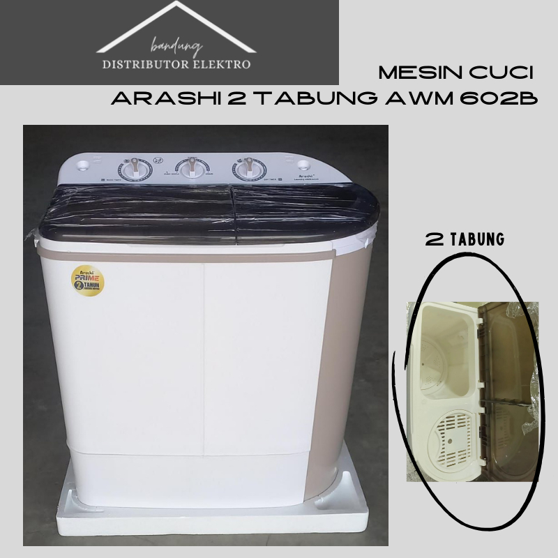 Mesin Cuci Portabel Arashi Laundry AWM 602B  / MESIN CUCI MURAH / MESIN PENGERING