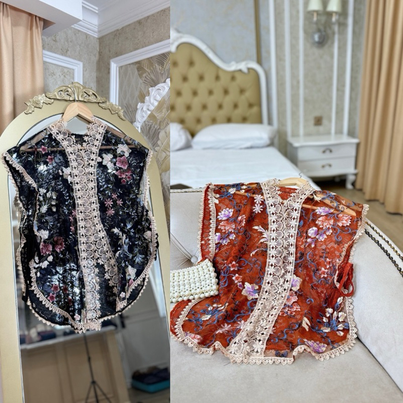 Zizi Outer Brukat Kondangan Wisuda Lamaran Prewedding Atasan Pesta Baju Cardigan Brokat Tile Garden 