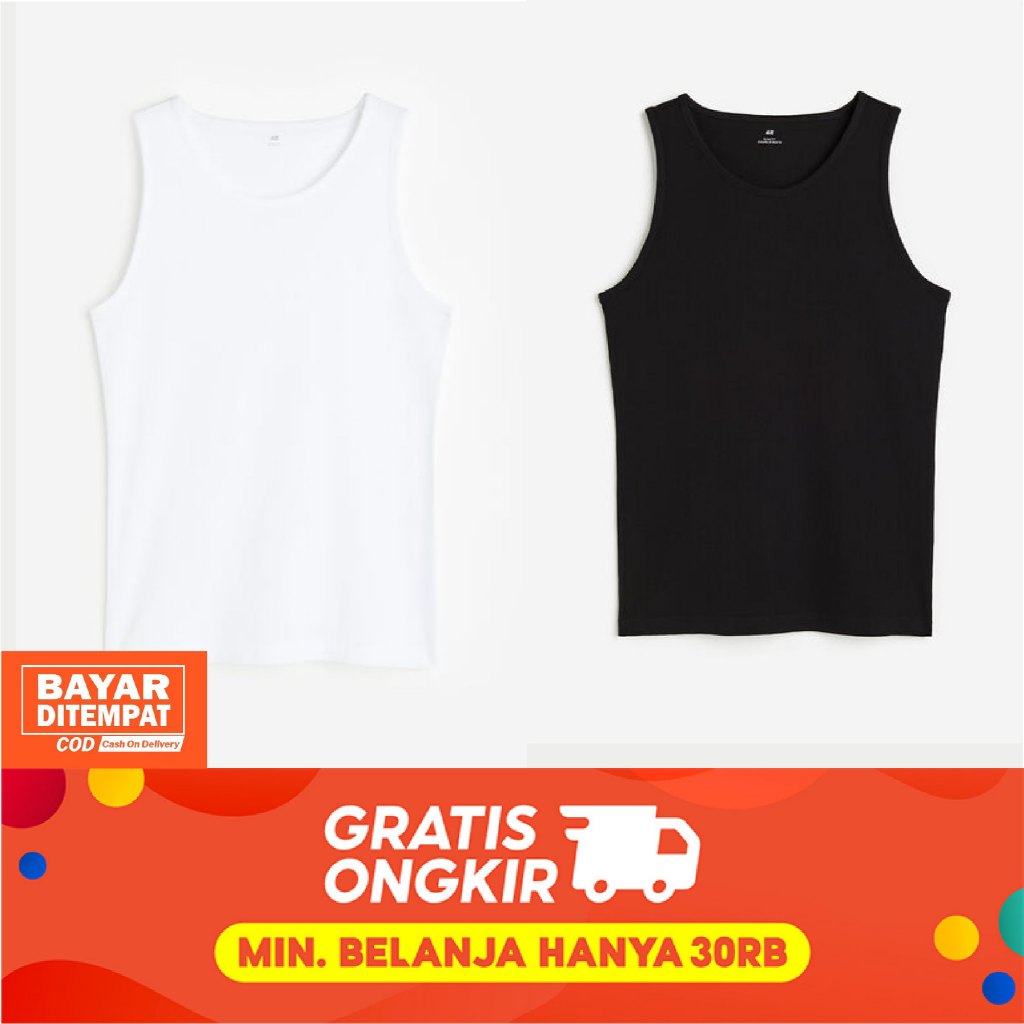 KAOS SINGLET PRIA POLOS  / KAOS LEKBONG POLOS / KAOS TANKTOP PRIA POLOS
