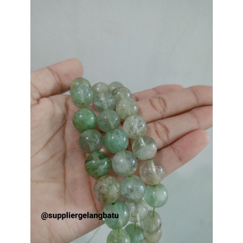 Batu green citrine 12mm natural hijau