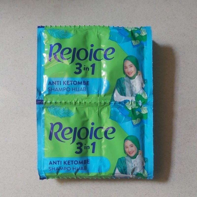 [1 RENTENG] Rejoice 3 in 1 Shampoo Hijab Anti Ketombe Isi 12 x 10 g
