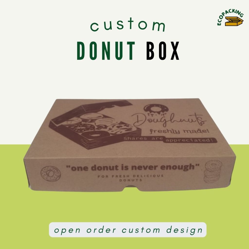 

CUSTOM PRINT Donut Box isi 6 Food grade