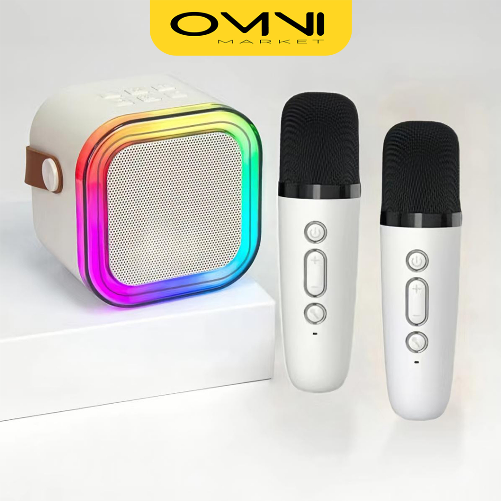 Speaker Bluetooth 2 Microphone Karaoke Wireless K12 Mini Desaign Portable RGB Multicolor AH102