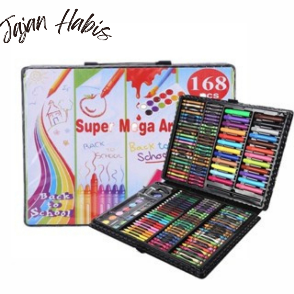 

JABIS Drawing Set 168Pcs Oil Pastel Crayon 168 IN 1 Set Krayon Mewarnai dan Melukis Lengkap dengan Cat Air Alat Mewarnai Anak Anak Bentuk Koper