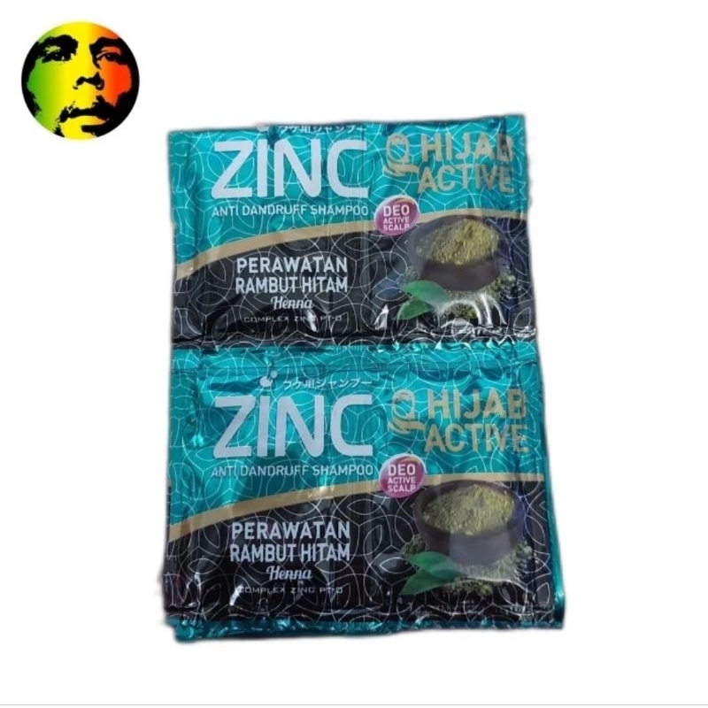 Zinc shampoo sachet isi 6 hijab rambut hitam