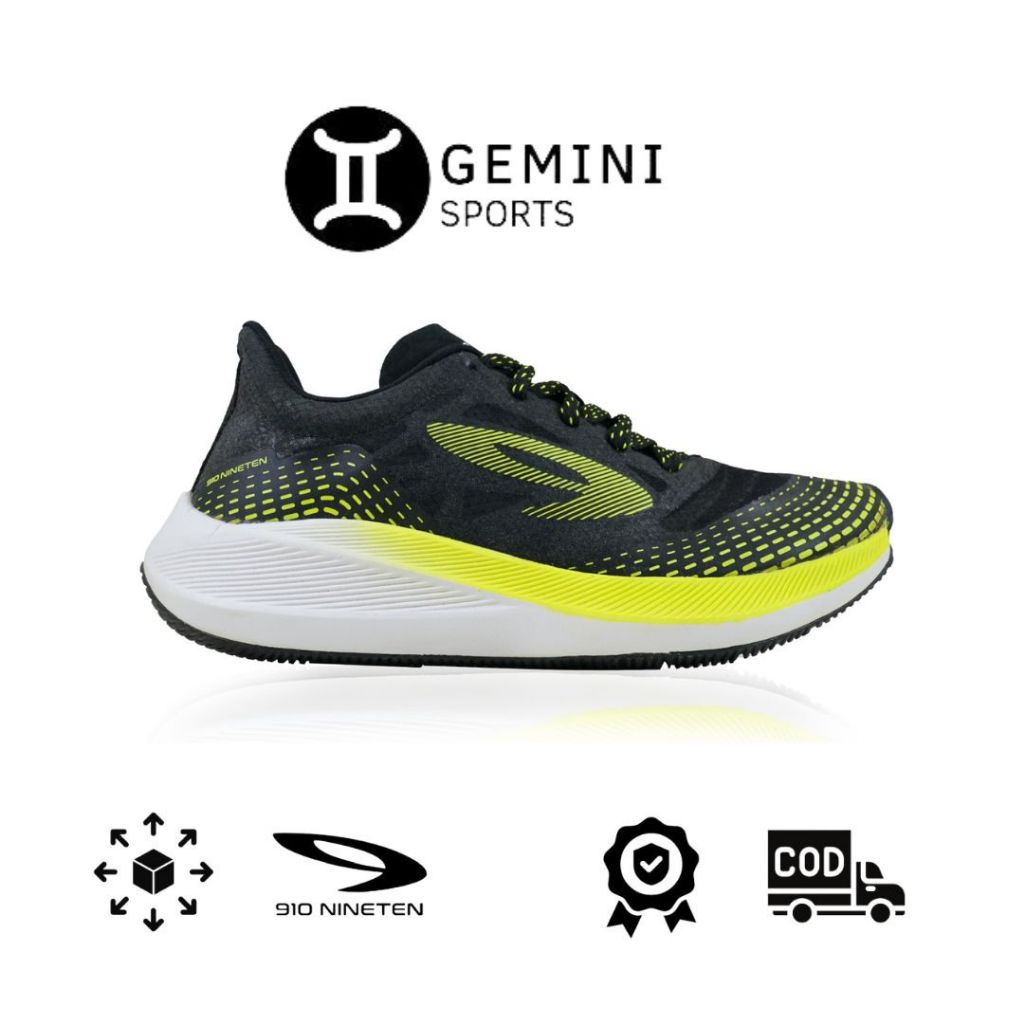 910 SEPATU LARI HAZE 1.5 - HITAM/HIJAU NEON/PUTIH