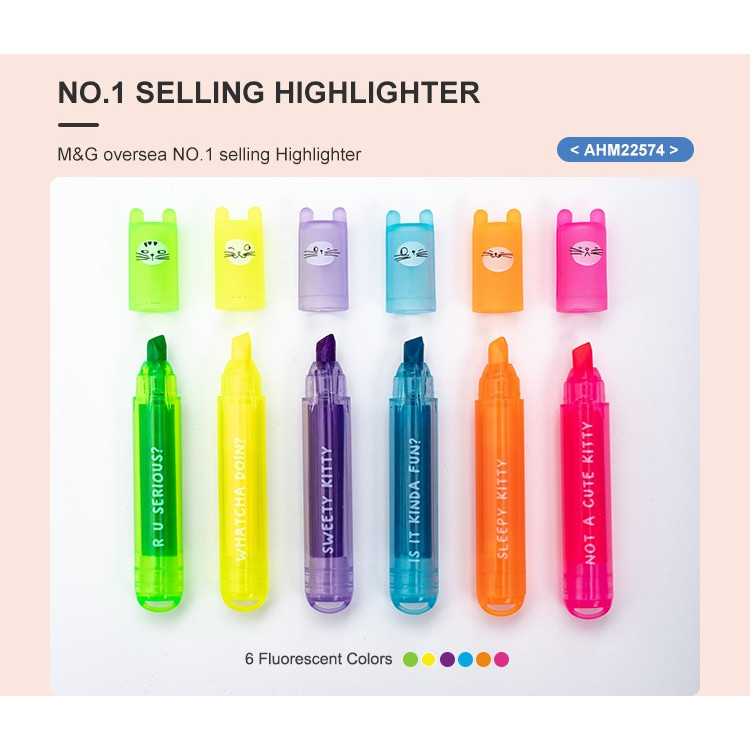 

M&G AHM22574 Mini Highlighter / Stabilo mini "So Many Cats