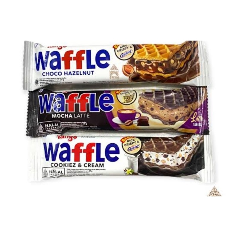 

Tango Waffle Coklat Hanzelnut Cookies Cream 24Gram ( harga satuan )