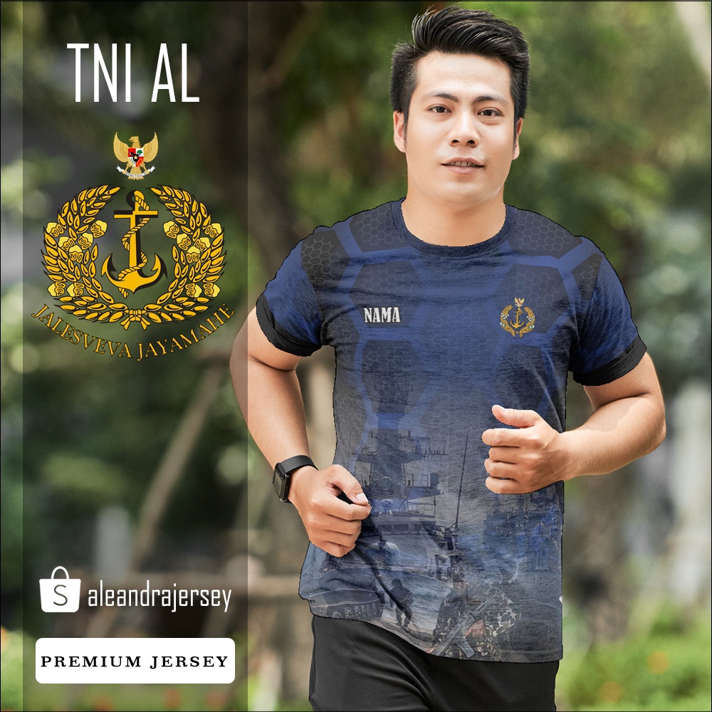 Baju Kaos Jersey TNI AL 55 FullPrint Printing Custom Premium