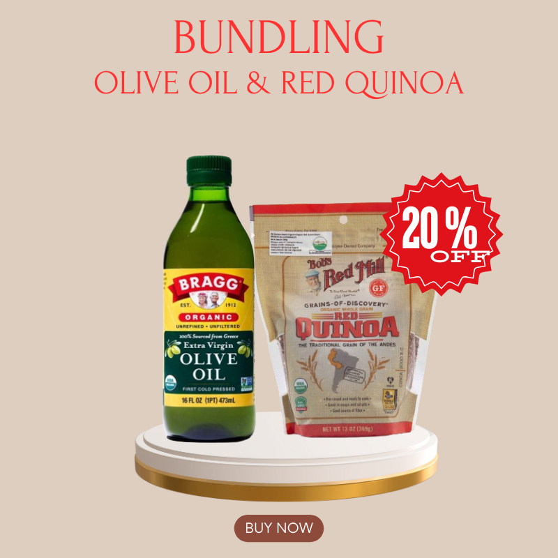 

Bundling Bragg Olive Oil 473 ML & Bob's Red Mill Organic Whole Grain Red Quinoa 369 gr