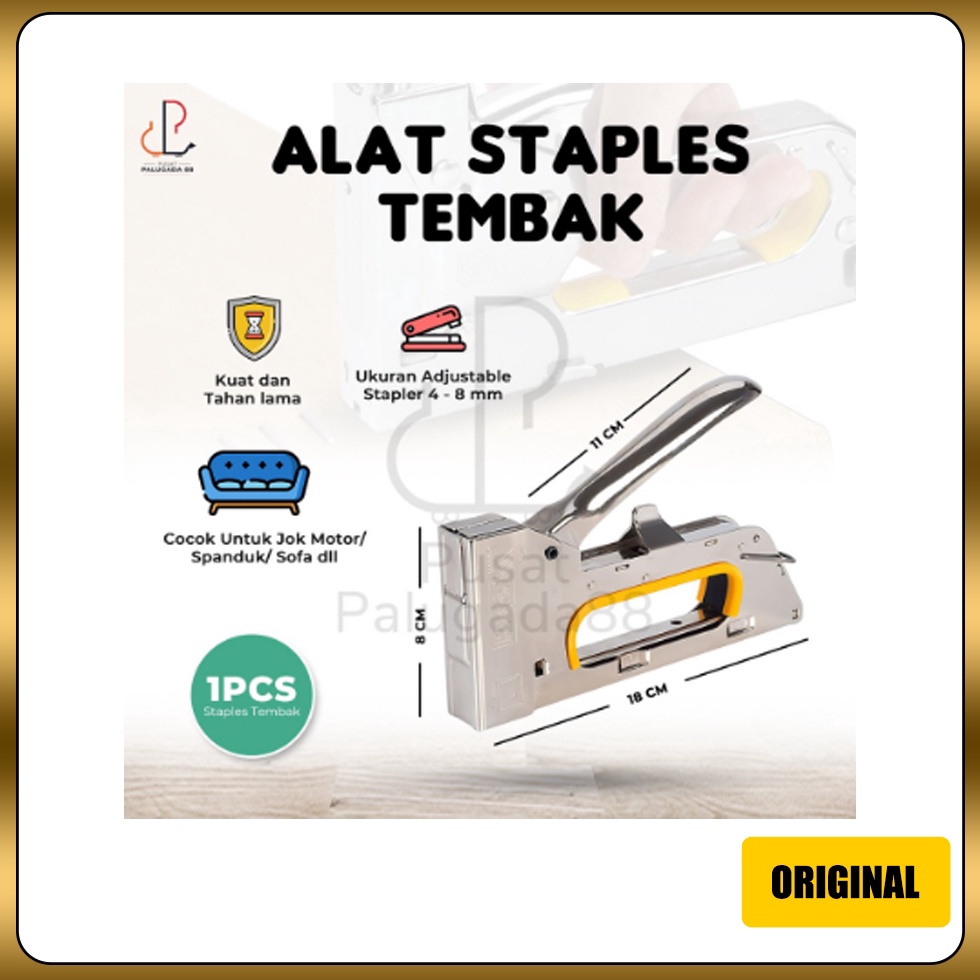 

KODE I76U Staples Tembak Jok Motor Kayu Staple Gun Tacker Jok Motor Steples Stepler Tembak Kuat Universal