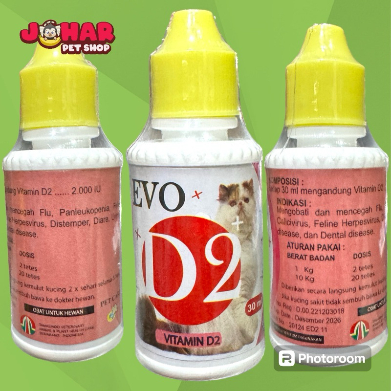 evo D2 drop 30ml mengatasi virus panleu calici feline distemper diare pada kucing