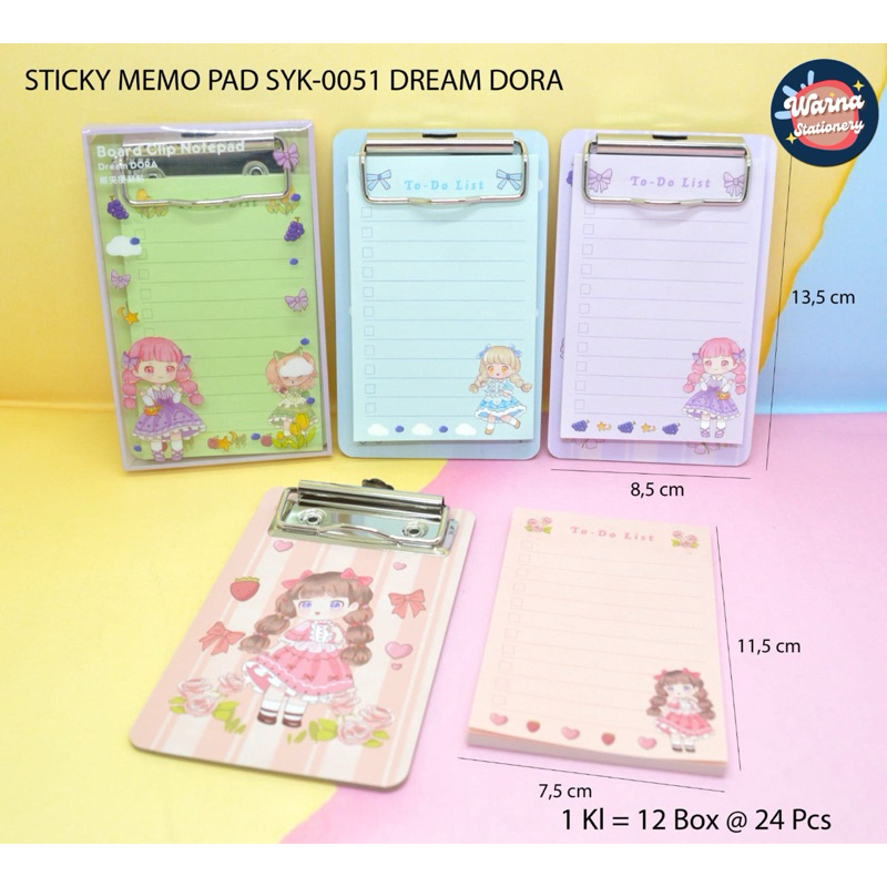 

STICKY MEMO PAD SYK-0051 DREAM DORA