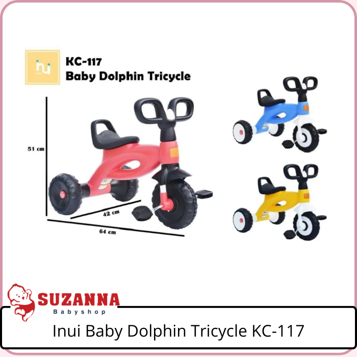 LABEILLE Sepeda Goes Anak Roda Tiga Inui Baby Dolphin Tricycle KC-117