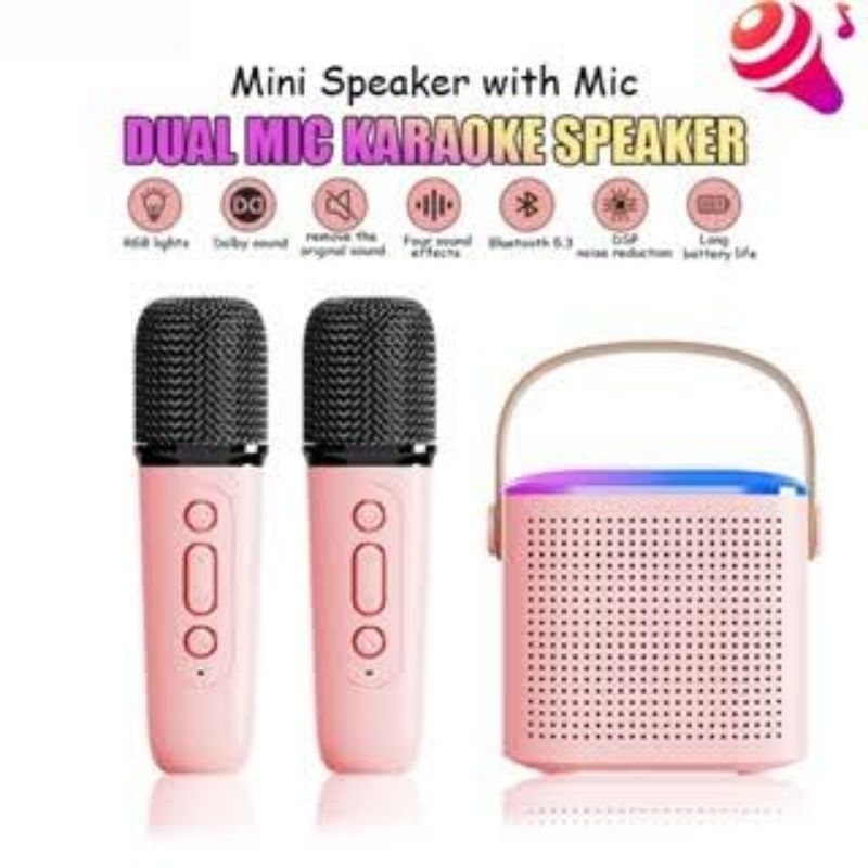 speaker bluetooth mic cipung, karaoke set wireless mini portable bass