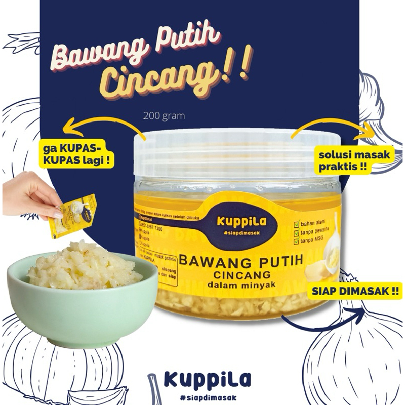 

(1 Jar 200gr) Bawang Putih Cincang dalam Minyak - Kuppila
