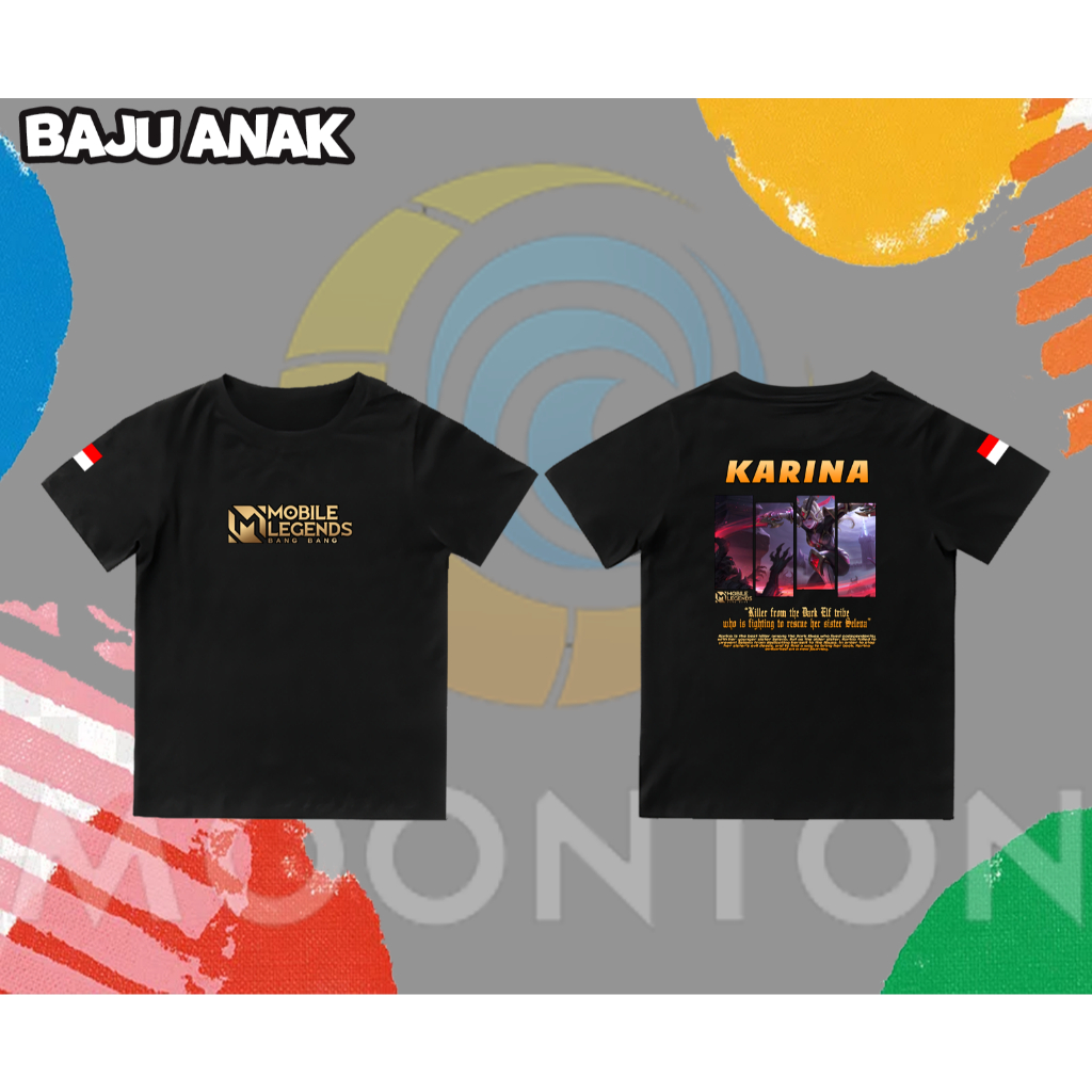 [Bisa COD] Kaos Anak Motif Mobile Legends Bang Bang Original Merchandise | Kaos Katun 24s Asli | Baj