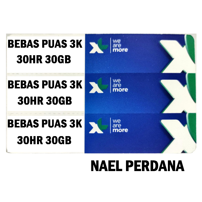 VOUCHER XL BEBAS PUAS 3K 30HARI 30GB