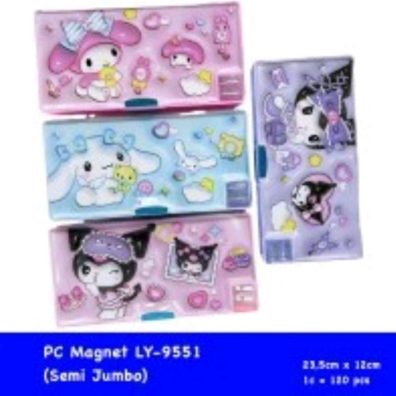 

Tempat pensil magnet semi jumbo sanrio + rautan / Kotak pensil semi jumbo sanrio + rautan / pencil case magnet sanrio semi jumbo + rautan