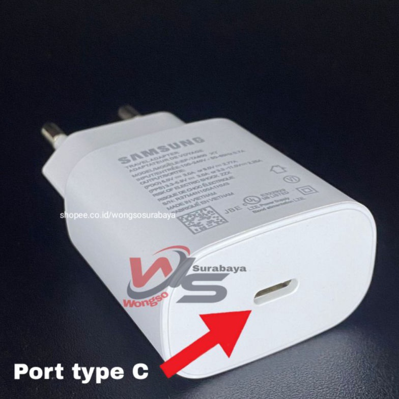 Adaptor Kepala Charger Casan Samsung Galaxy A33 A53 A73 5G 25W Original USB C TO C Super Fast Chargi