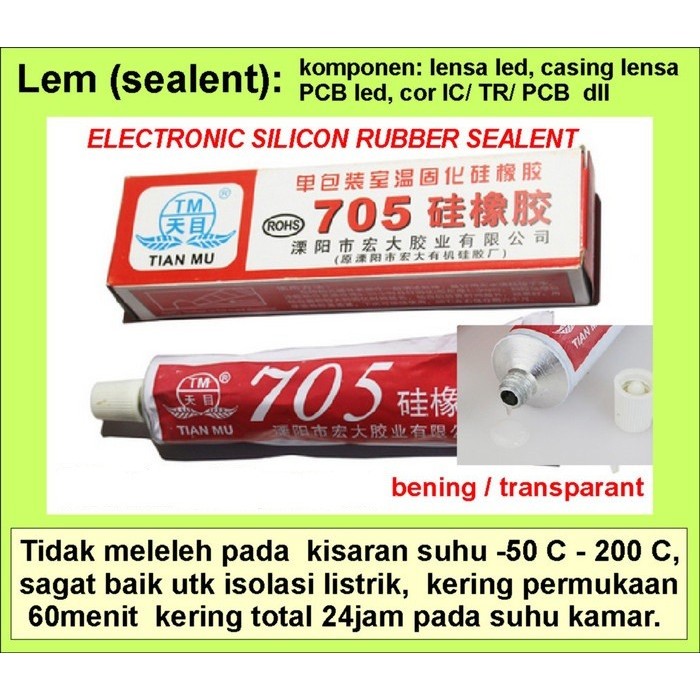 Lem Tian Mu 705 Transparan / Lem Thermal