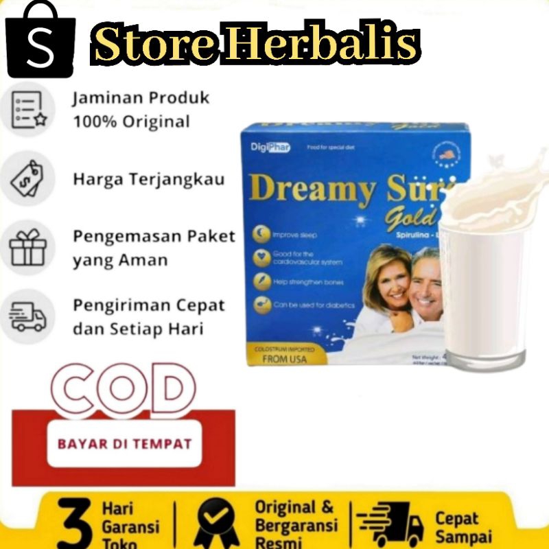 

Dreamy Sure Gold Import Usa Asli Susu Atasi Susah Tidur, Gangguan Tidur & Insomnia