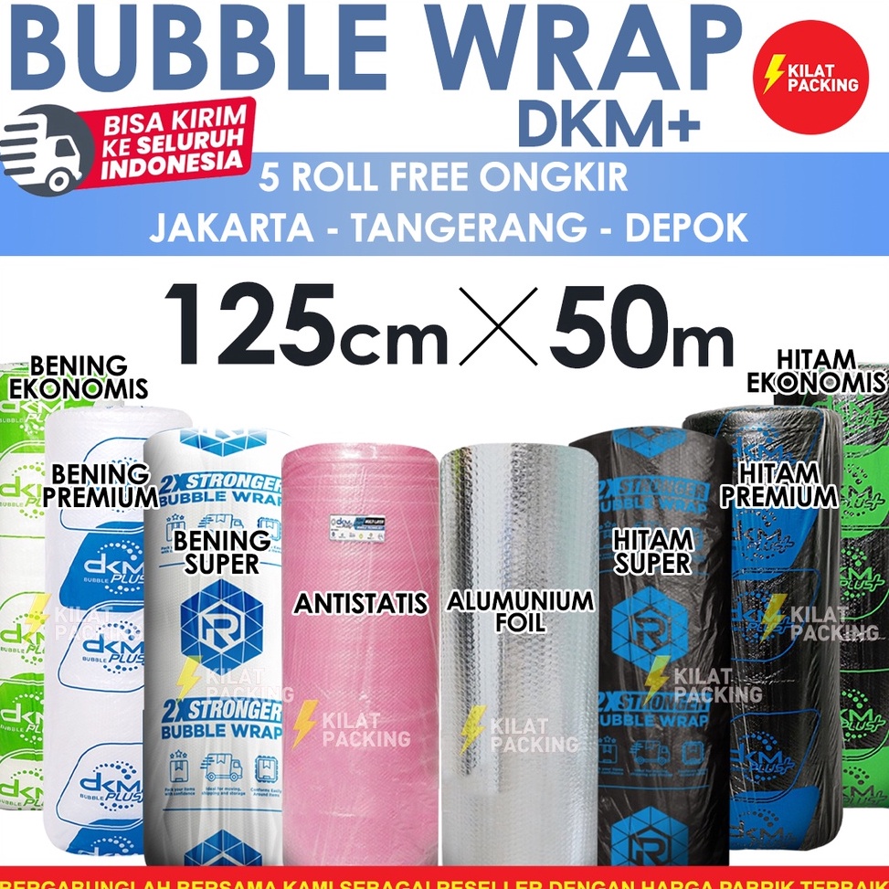 

Dapatkan PLASTIK BUBBLE WRAP 125CM X 5M BUBBLE WRAP DKM PLUS KUALITAS PREMIUM TERMURAH GROSIR