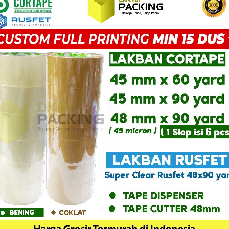 

Produk terbaru Lakban 48mm x 9yard CORTAPE Plakban Isolasi PREMIUM SELOP