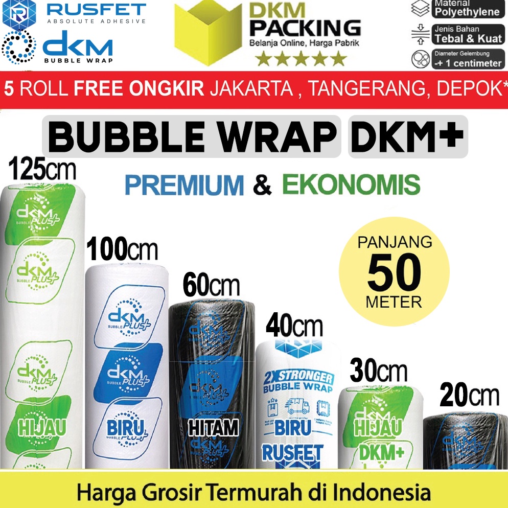 

Produk Terbaik Plastik Bubble Wrap 125cm x 5m DKM PLUS Bubblewrap PREMIUM ROLL