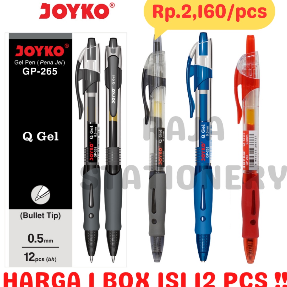 

Star seller JOYKO GEL PEN QGEL GP265 PENA PULPEN JOYKO CETEK HITAM BIRU MERAH GP265 REFILL PEN QGEL GP265 BOX