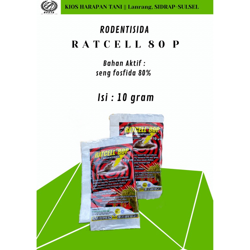 (Rodentisida/Racun/Obat Tikus) RATCELL 80 P 10 gram