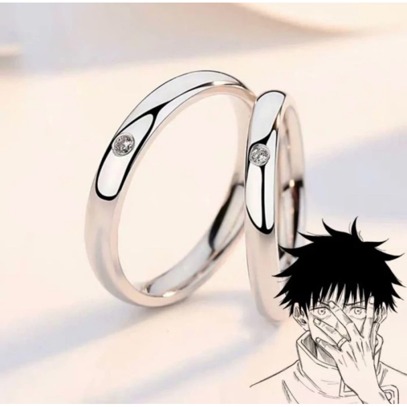 Cincin Couple Titanium couple 2pc+box SILVER MATA & GOLD Mta stainles stell//  Yuta Jujutsu Kaisen R