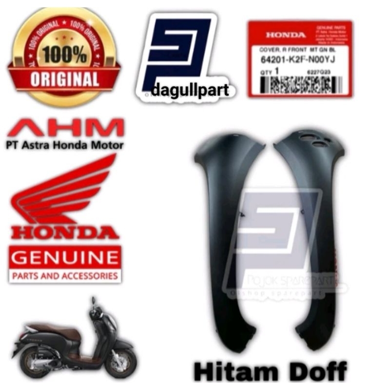 cover body sayap kap depan scoopy new hitam dof k2f 2021-2024 original